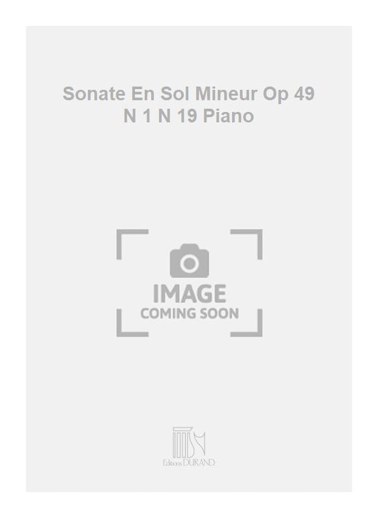 Sonate En Sol Mineur Op 49 N 1 N 19 Piano